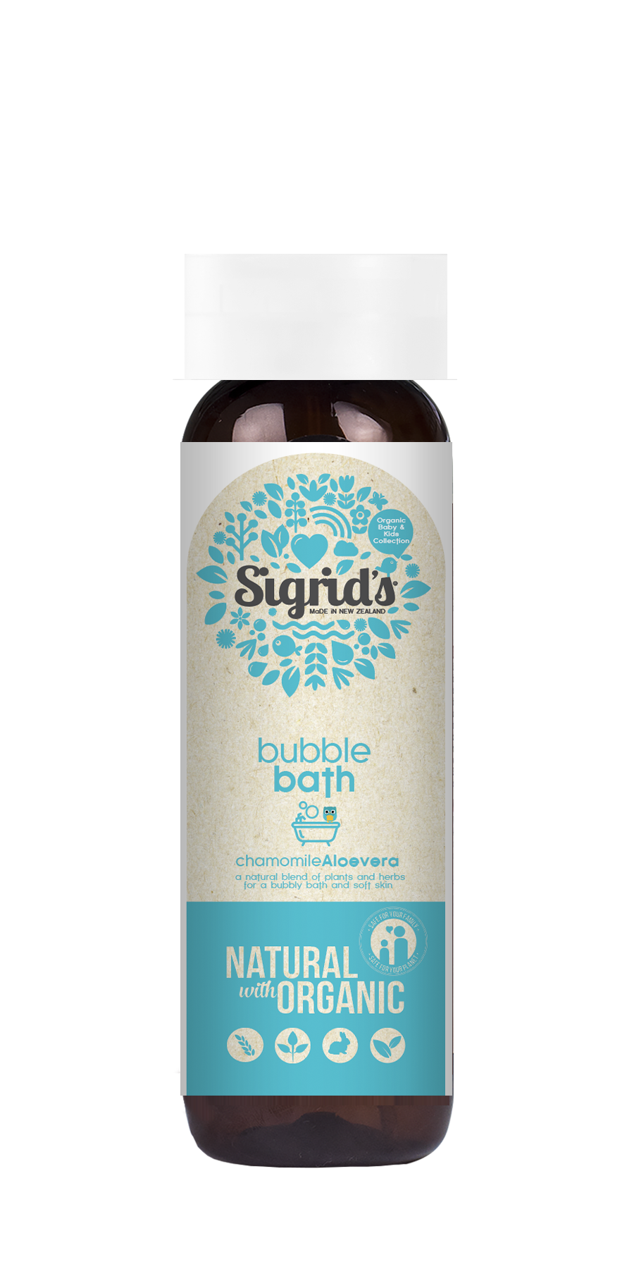 Natural Bubble Bath, with organic extracts